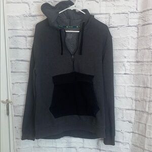 Tek Gear Ultra-Soft Fleece in Gray zip up sweater/hoodie/quarter size L